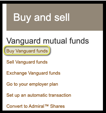 Buy Vanguard Funds